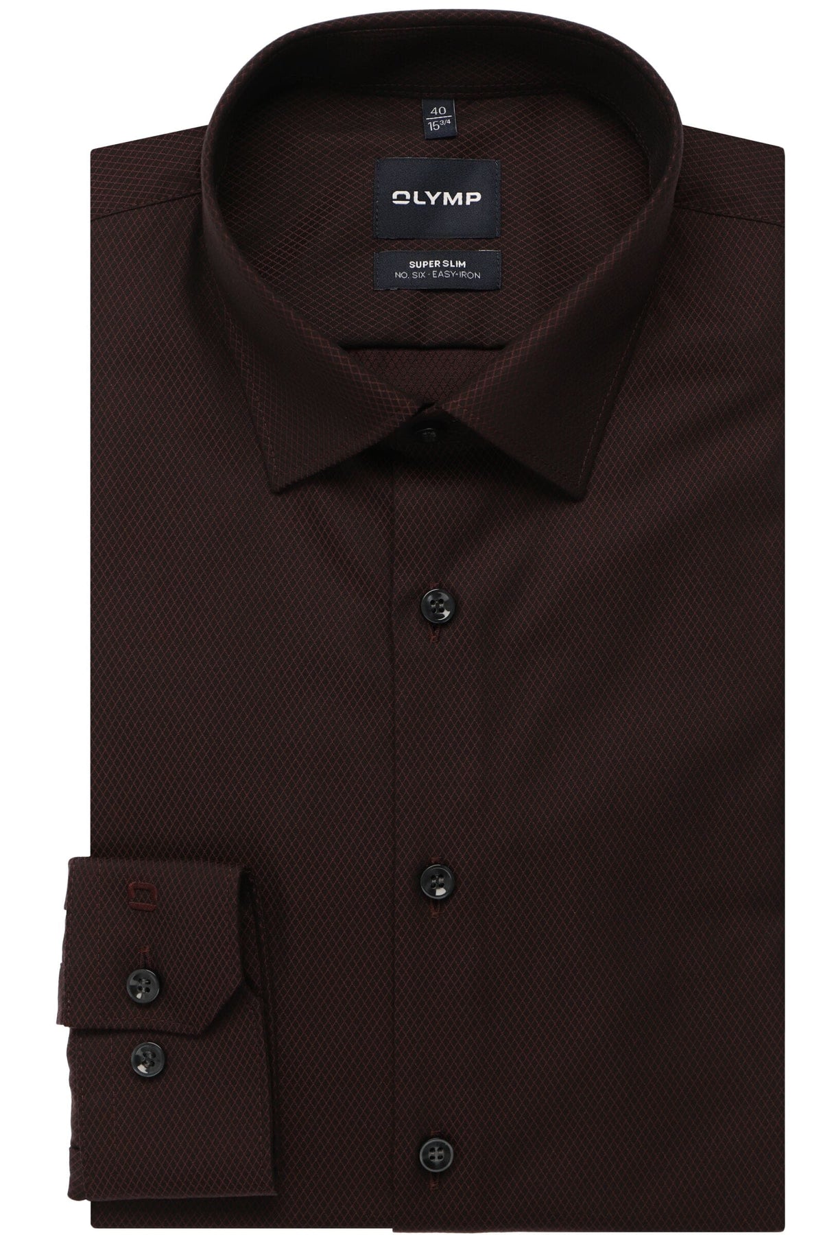 OLYMP No. Six Super Slim Hemd bordeaux, Faux-uni