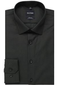 OLYMP No. Six Super Slim Hemd graugrün, Faux-uni