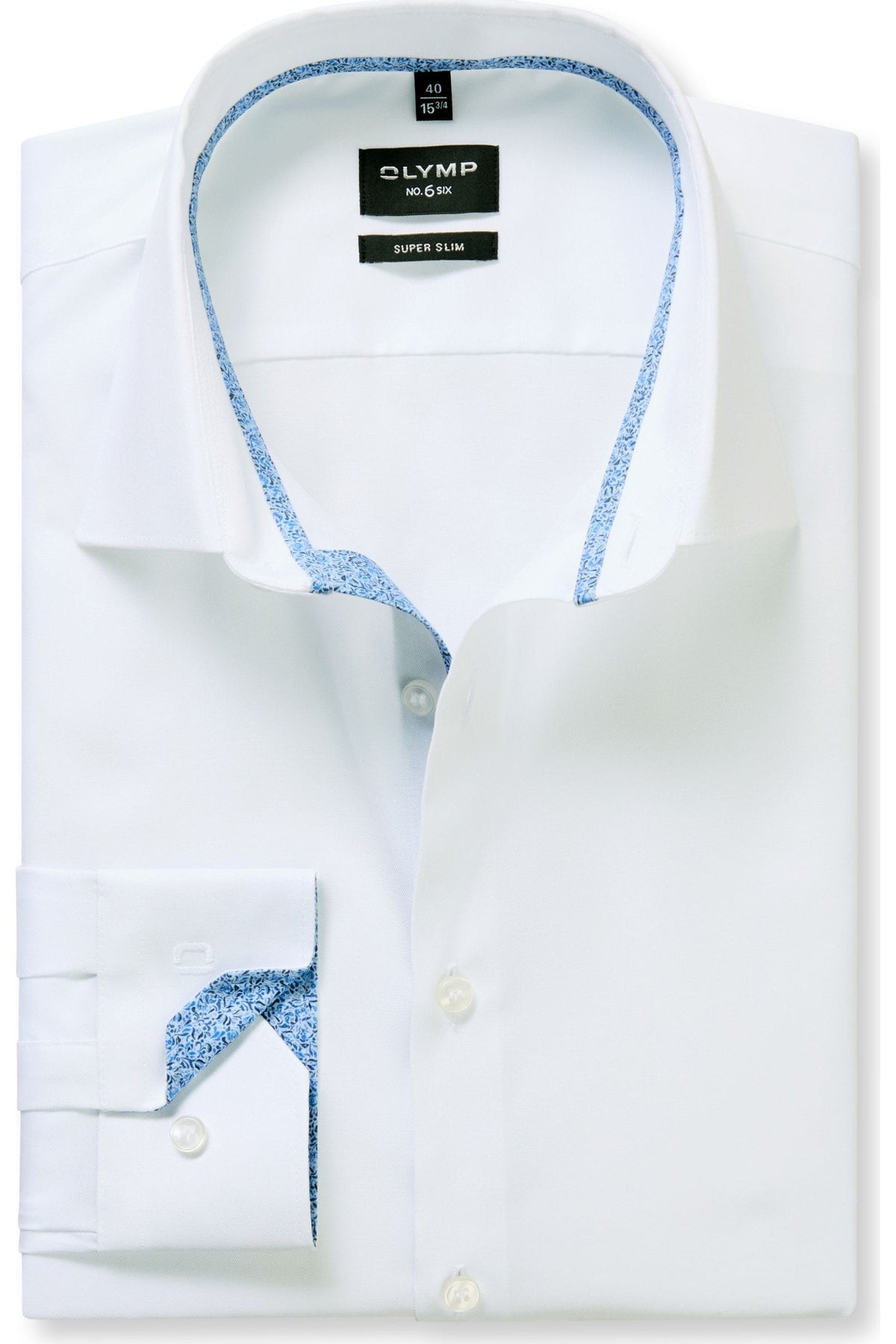 OLYMP No. Six Super Slim Hemd weiss, Faux-uni