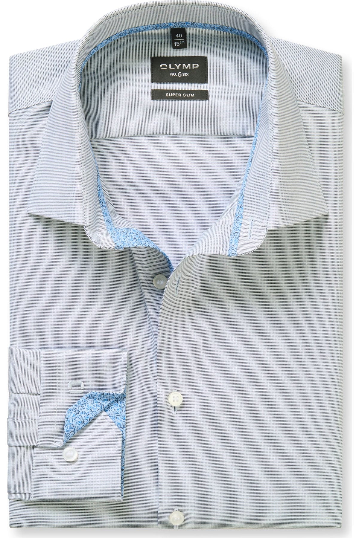 OLYMP No. Six Super Slim Hemd marine, Faux-uni