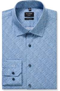 OLYMP No. Six Super Slim Hemd bleu, Bedruckt