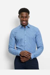 OLYMP No. Six Super Slim Hemd bleu, Bedruckt