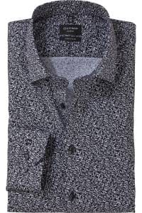 OLYMP No. Six Super Slim Hemd schwarz, Bedruckt