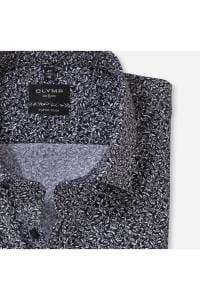OLYMP No. Six Super Slim Hemd schwarz, Bedruckt