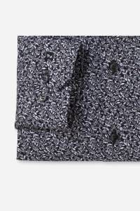 OLYMP No. Six Super Slim Hemd schwarz, Bedruckt