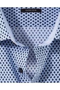 OLYMP No. Six Super Slim Hemd bleu, Bedruckt