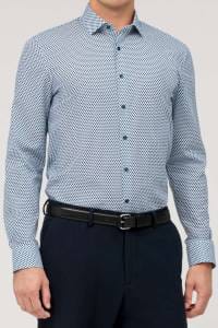 OLYMP No. Six Super Slim Hemd bleu, Bedruckt