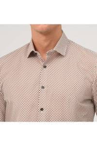 OLYMP No. Six Super Slim Hemd natur, Bedruckt