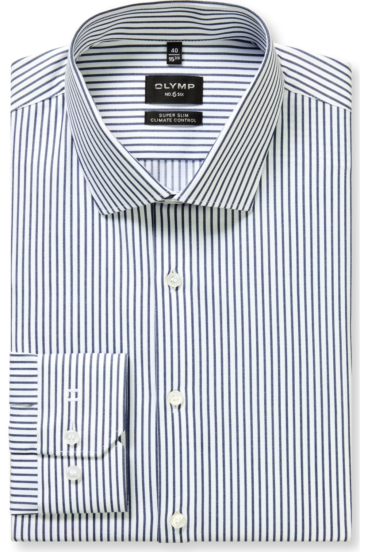 OLYMP No. Six Performance Climate Control Super Slim Hemd marine, Gestreift