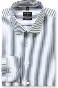 OLYMP No. Six Performance Climate Control Super Slim Hemd marine, Gestreift