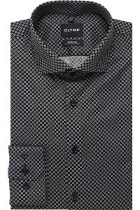 OLYMP No. Six Super Slim Hemd marine, Bedruckt