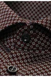 OLYMP No. Six Super Slim Hemd bordeaux, Bedruckt