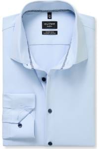 OLYMP No. Six Performance Climate Control Super Slim Hemd bleu, Einfarbig