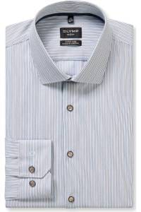OLYMP No. Six Performance Climate Control Super Slim Hemd blau, Gestreift