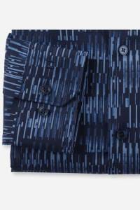 OLYMP No. Six Super Slim Hemd marine, Gemustert