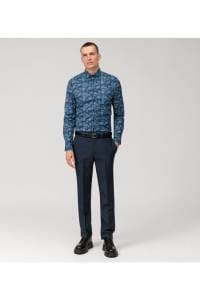 OLYMP No. Six Super Slim Hemd marine, Gemustert