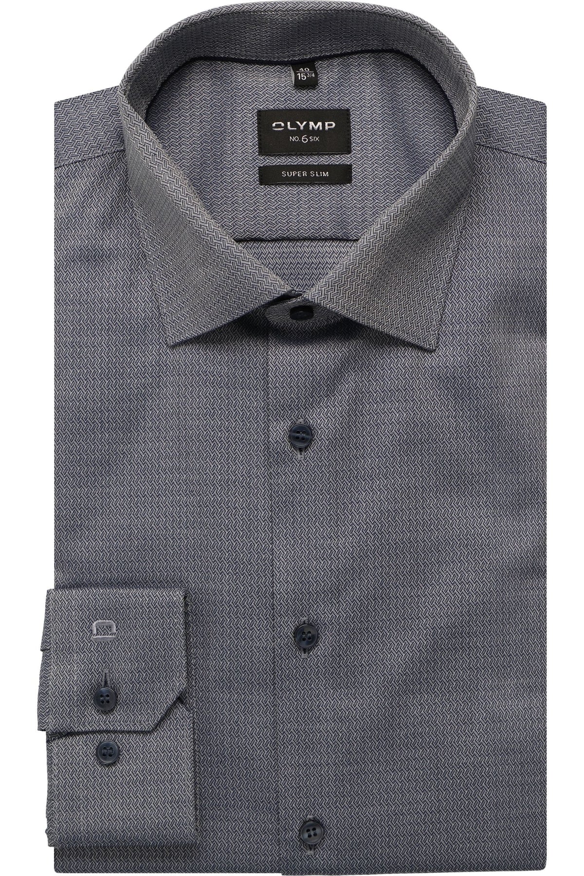 OLYMP No. Six Super Slim Hemd marine, Einfarbig