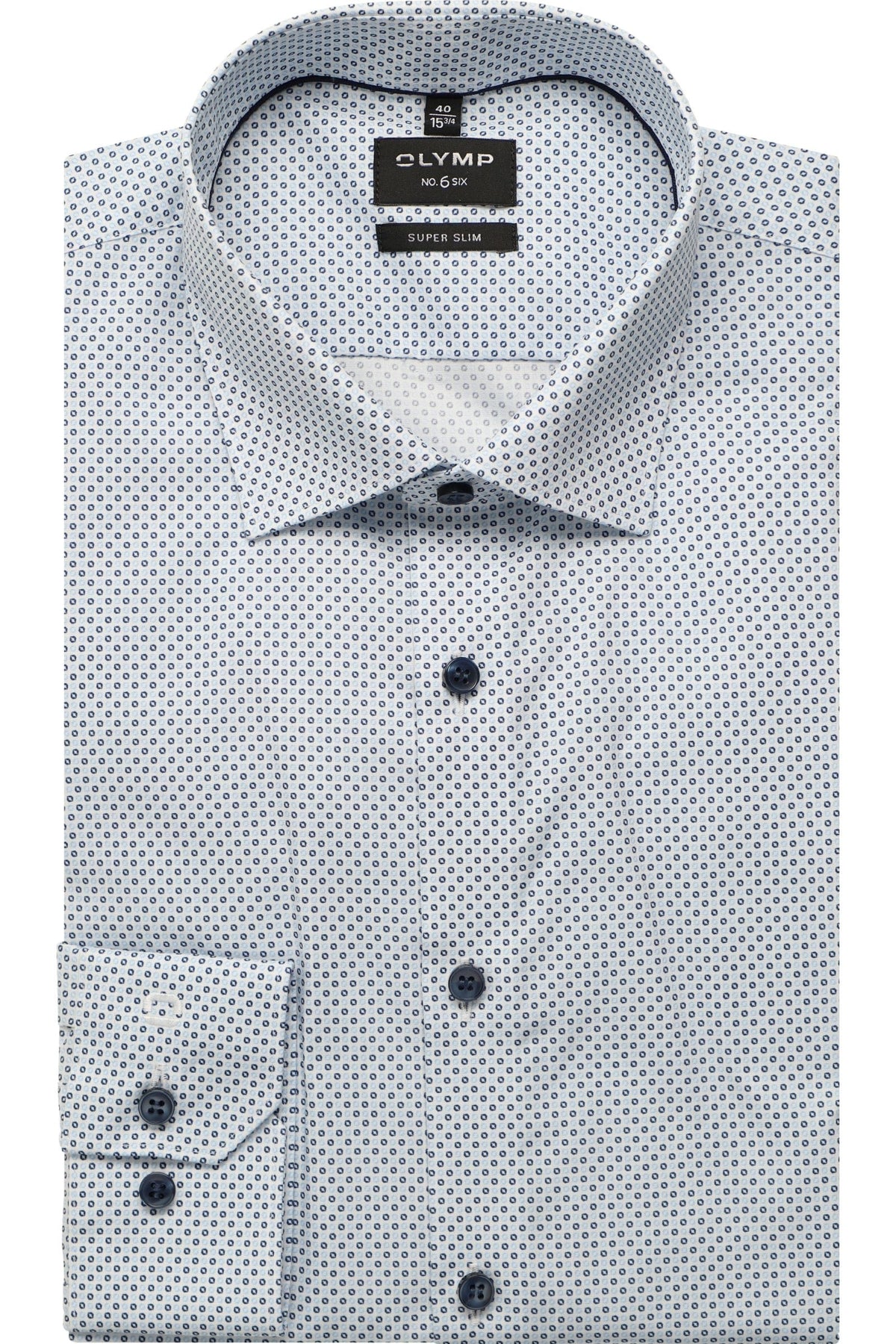 OLYMP No. Six Super Slim Hemd weiss, Bedruckt