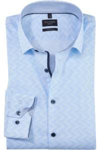OLYMP No. Six Super Slim Hemd bleu, Gemustert