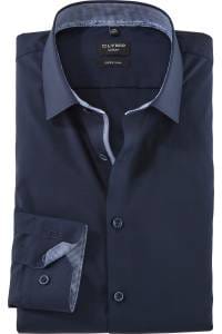 OLYMP No. Six Super Slim Hemd kobalt, Einfarbig