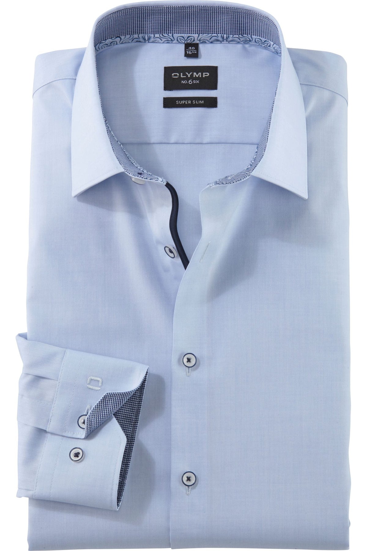 OLYMP No. Six Super Slim Hemd hellblau, Einfarbig