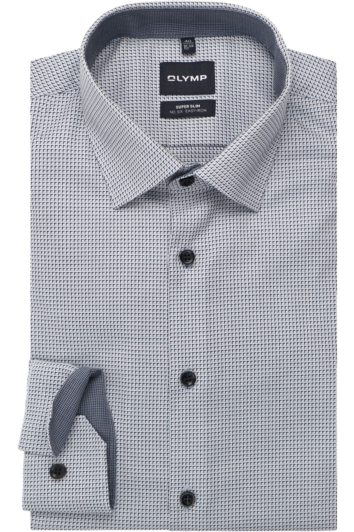 OLYMP No. Six Super Slim Hemd bleu, Faux-uni