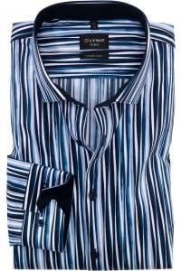 OLYMP No. Six Super Slim Hemd marine, Bedruckt