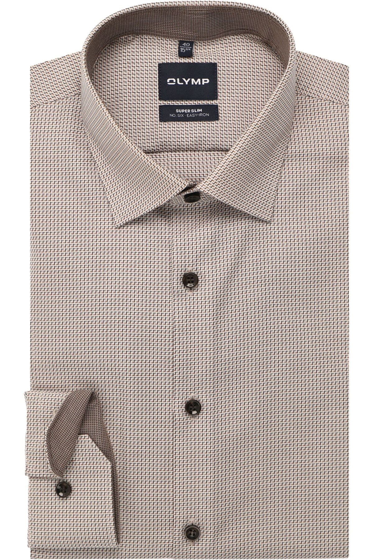 OLYMP No. Six Super Slim Hemd natur, Faux-uni