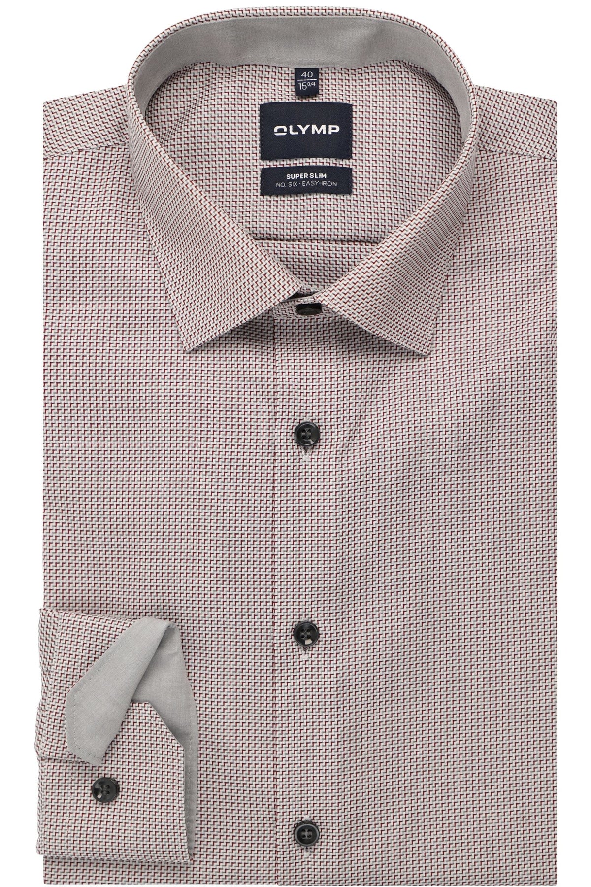 OLYMP No. Six Super Slim Hemd bordeaux, Faux-uni