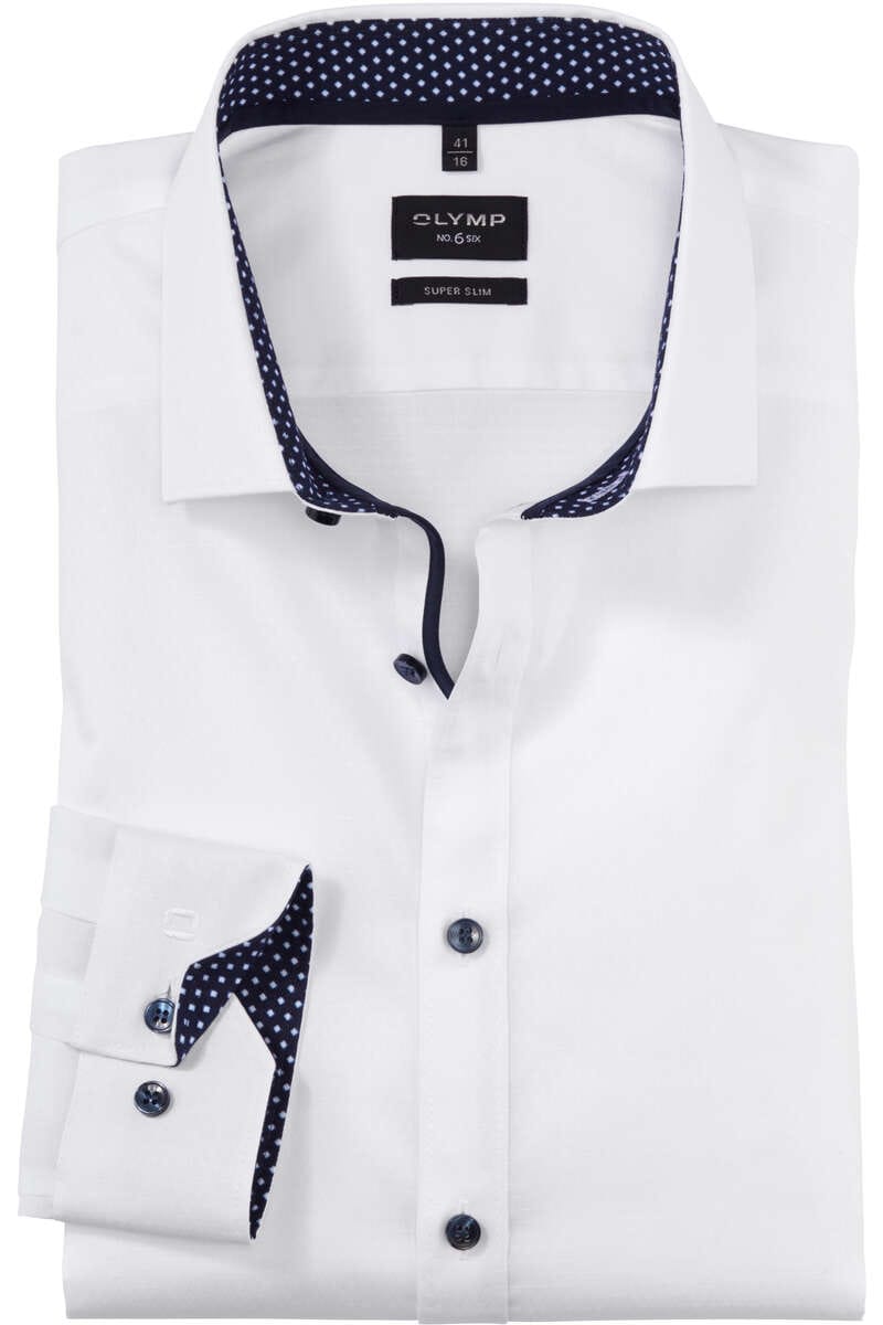 OLYMP No. Six Super Slim Hemd weiss, Faux-uni