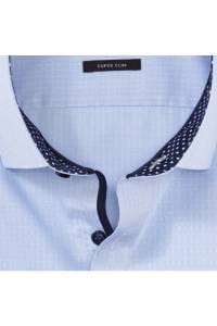 OLYMP No. Six Super Slim Hemd bleu, Gemustert