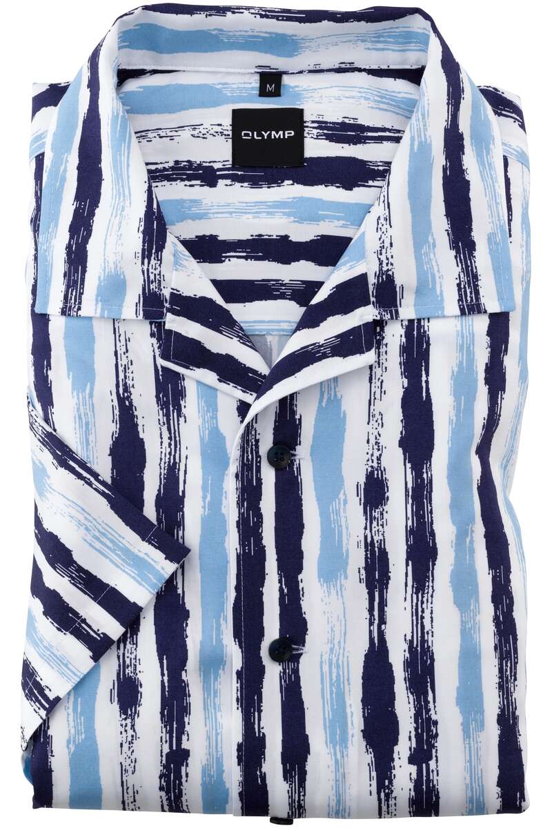 OLYMP No. Six Super Slim Hemd bleu, Gemustert