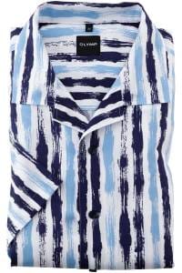 OLYMP No. Six Super Slim Hemd bleu, Gemustert