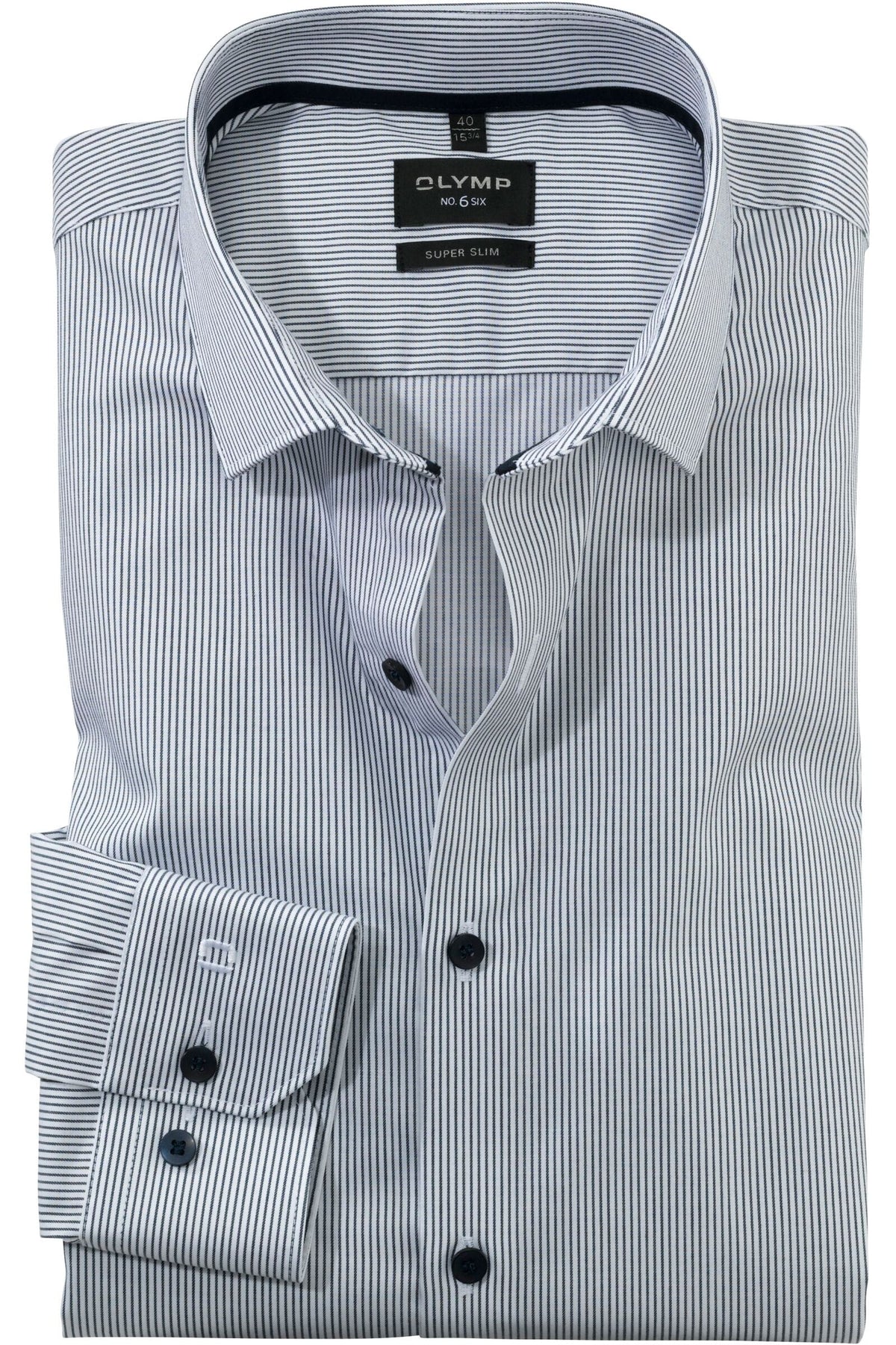 OLYMP No. Six Super Slim Hemd marine, Einfarbig