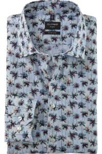 OLYMP No. Six Super Slim Hemd bleu, Bedruckt