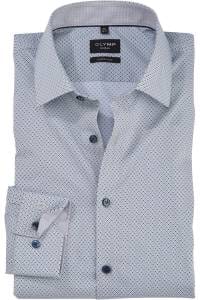 OLYMP No. Six Super Slim Hemd blau/braun, Gemustert