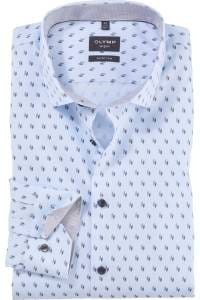 OLYMP No. Six Super Slim Hemd taupe, Bedruckt