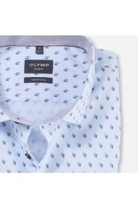 OLYMP No. Six Super Slim Hemd taupe, Bedruckt