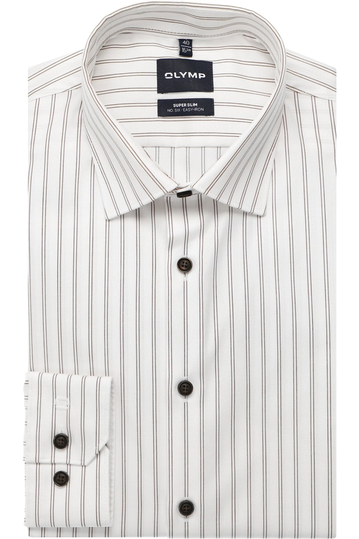 OLYMP No. Six Super Slim Hemd weiss, Gestreift