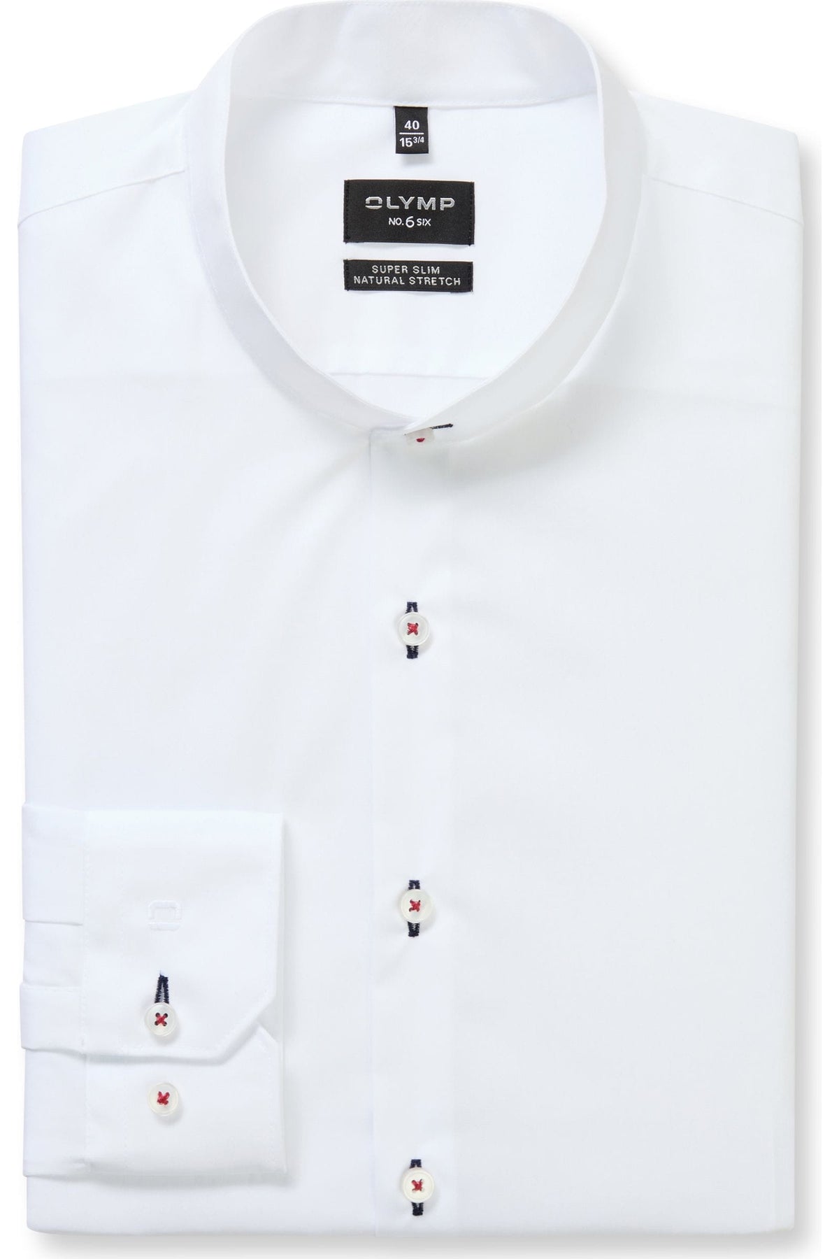 OLYMP No. Six Super Slim Hemd weiss, Einfarbig