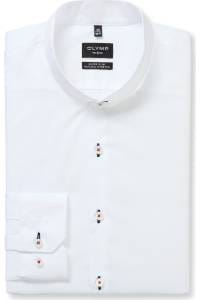 OLYMP No. Six Super Slim Hemd weiss, Einfarbig