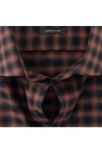 OLYMP No. Six Super Slim Hemd braun/schwarz, Kariert