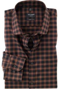 OLYMP No. Six Super Slim Hemd braun/schwarz, Kariert