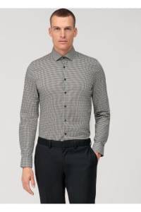 OLYMP No. Six Super Slim Hemd oliv, Bedruckt