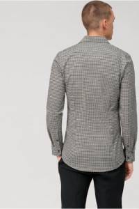 OLYMP No. Six Super Slim Hemd oliv, Bedruckt
