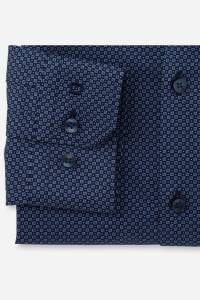 OLYMP No. Six Super Slim Hemd marine, Bedruckt