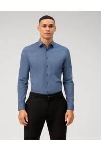 OLYMP No. Six Super Slim Hemd marine, Bedruckt