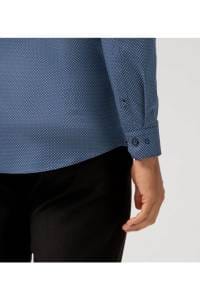 OLYMP No. Six Super Slim Hemd marine, Bedruckt