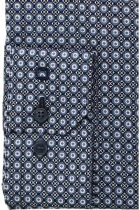 OLYMP No. Six Super Slim Hemd rauchblau, Bedruckt
