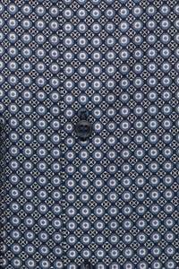 OLYMP No. Six Super Slim Hemd rauchblau, Bedruckt